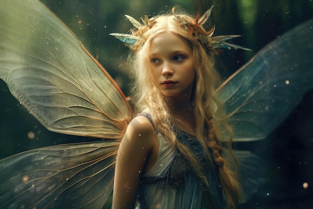 a girl in a fairy garment