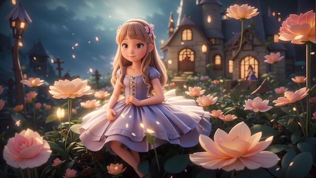 Girl in fairy tale world