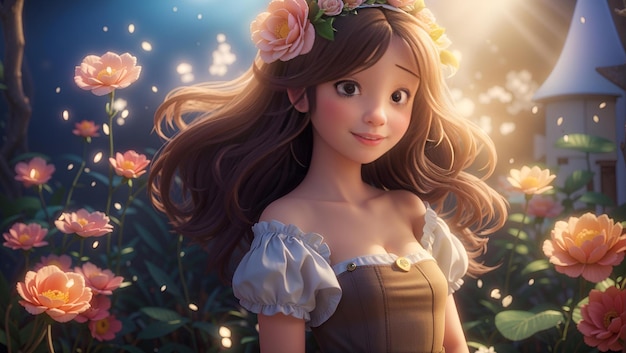 Girl in fairy tale world