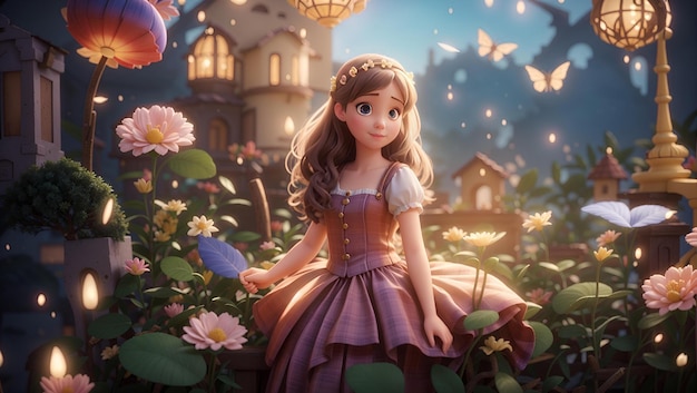 Girl in fairy tale world