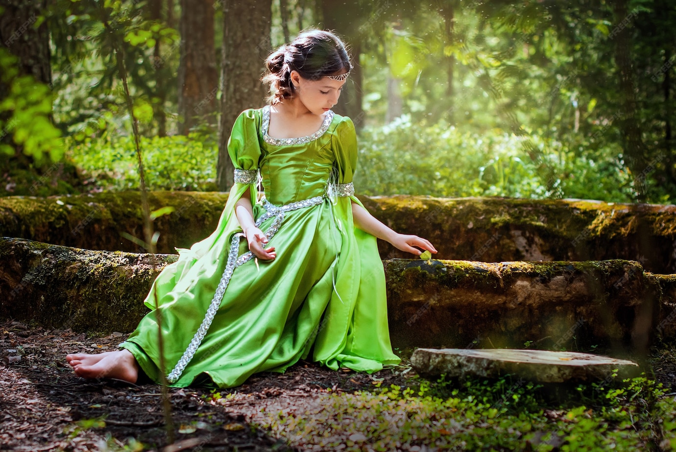 https://img.freepik.com/premium-photo/girl-fairytale-elf-dress-sits-barefoot-ancient-ruins-forest-playing-with-butterfly_298446-731.jpg?w=1380