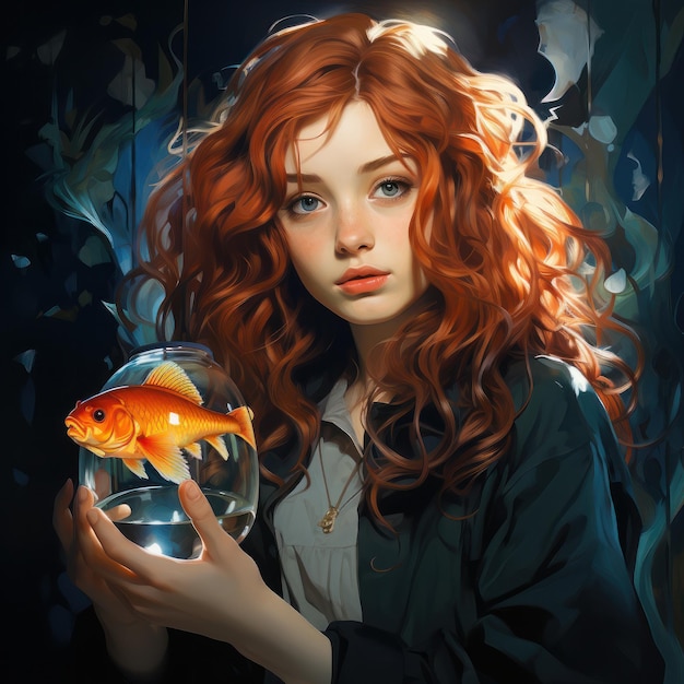 girl and fish