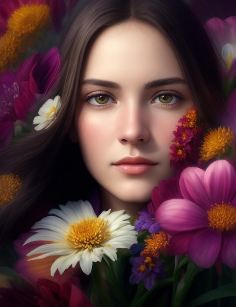 girl in flowers