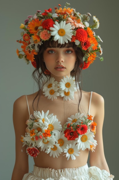 Photo girl in flowers