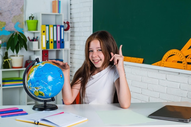 Girl from elementary school in classroom Education