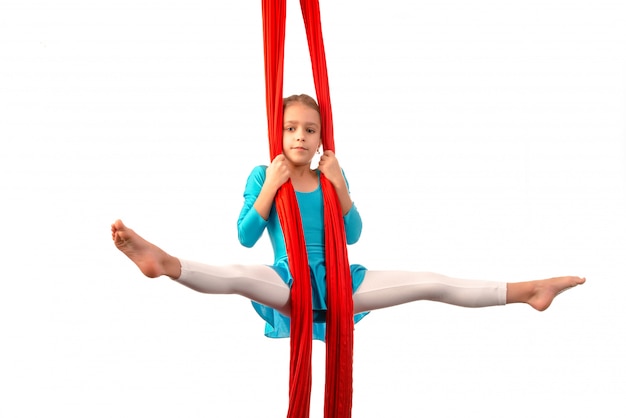 Girl getting ready for performance on airy ribbons