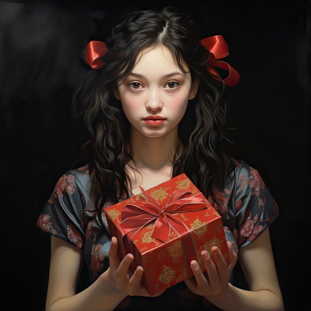 Girl on gift