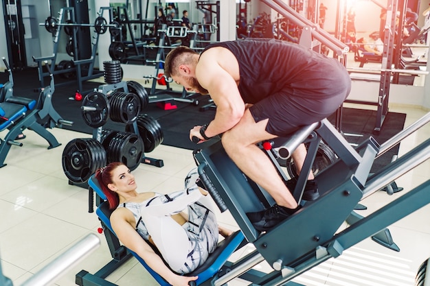 Girl goes in for sports with personal trainer