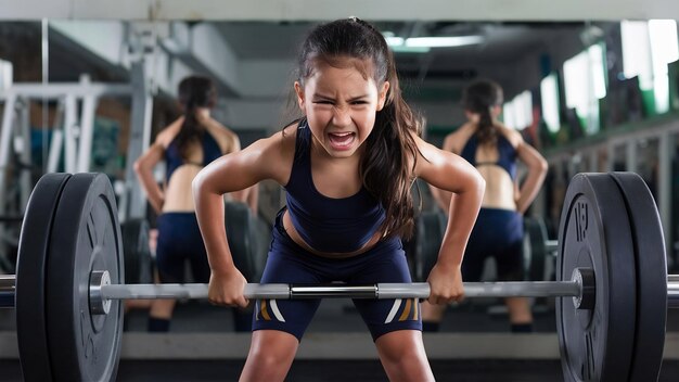 Foto la ragazza in palestra.