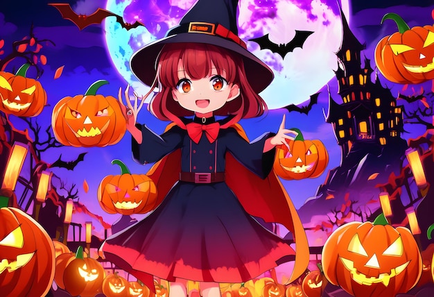 Girl halloween anime