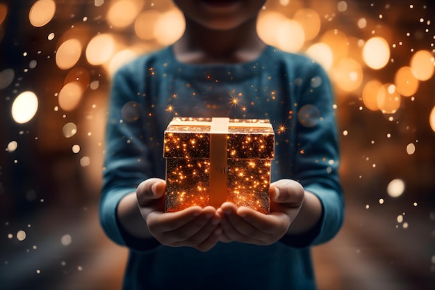 Girl Hand Giving a Gift Box