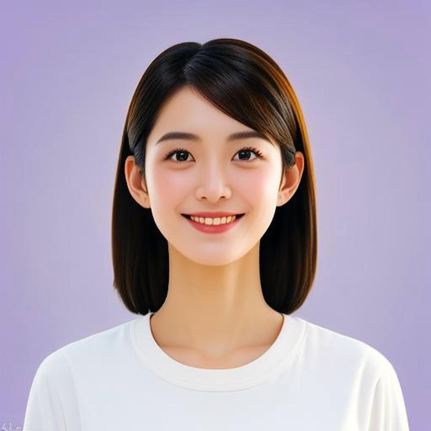 Photo girl happy portrait user profile by ai