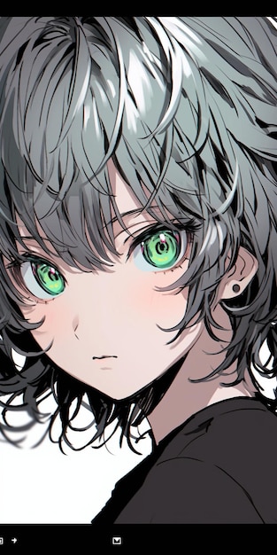 The girl has green eyes