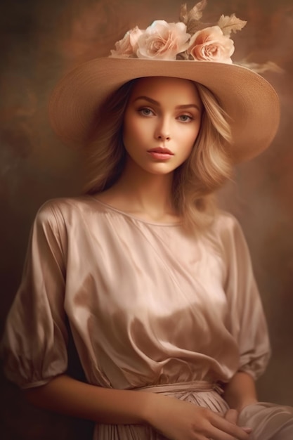 A girl in a hat