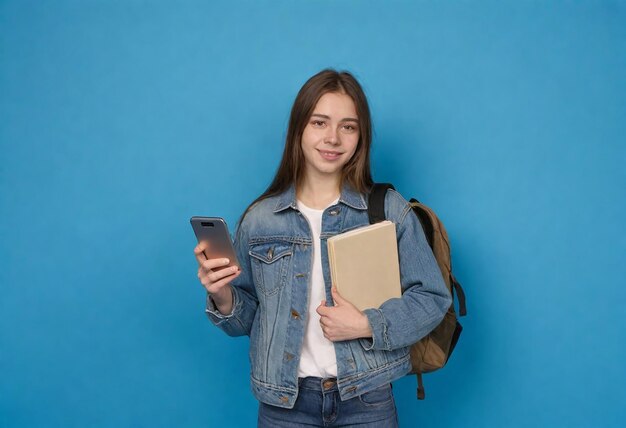 a girl holding a book and a book in her hand