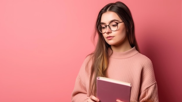 girl holding book