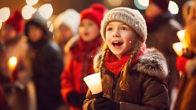 a girl holding a candle