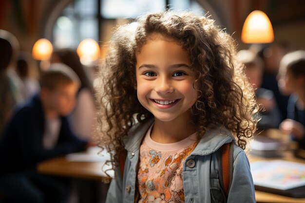 Girl Holding Crayon Nurturing Creativity and Learning Colorful School Setting Encouraging Imagination and Expression in Education Students Unleashing Their Potential Generative Ai