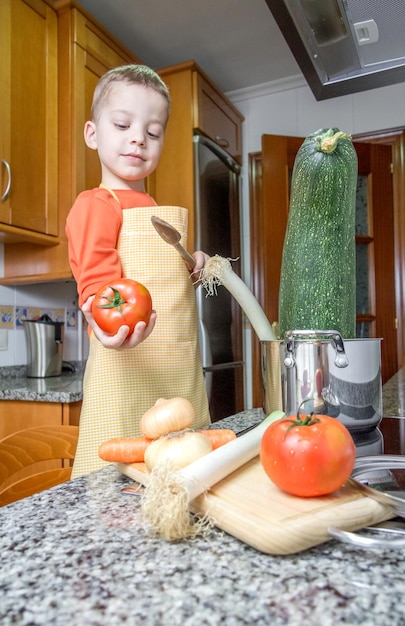 Girl holding food at home