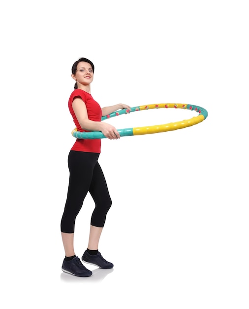 Girl holding hula hoop