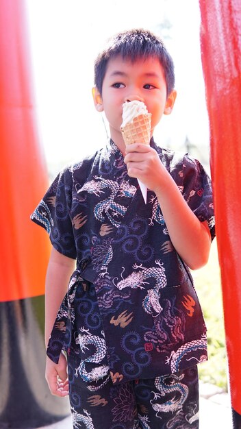 Girl holding ice cream