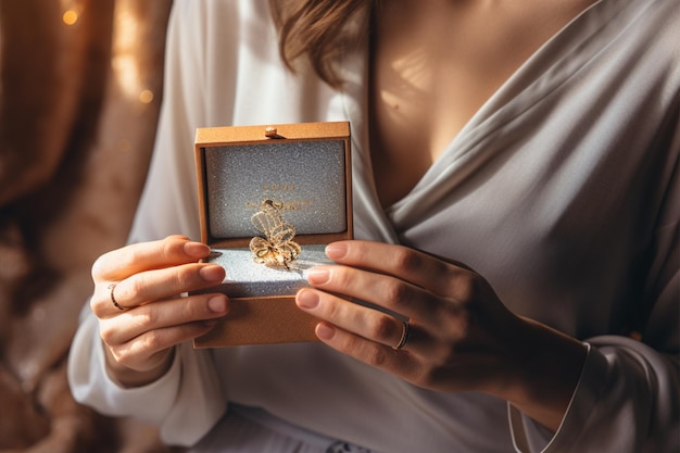 Girl holding a jewelry box