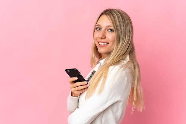 Girl holding mobile phone