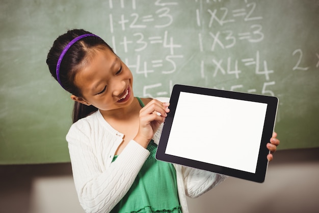 Girl holding a tablet