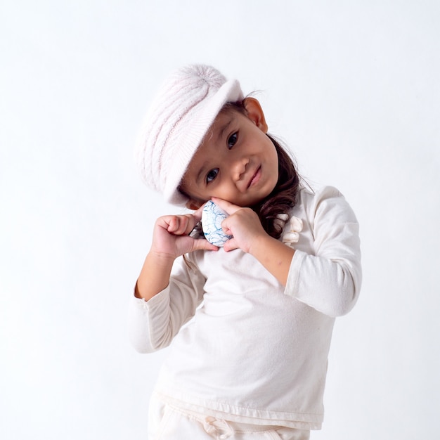 Girl holds an Easter egg