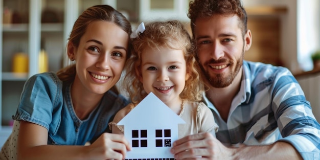 Photo a girl holds in her hands a model of a house with a solar panel alternative energy sustainability concept generative ai