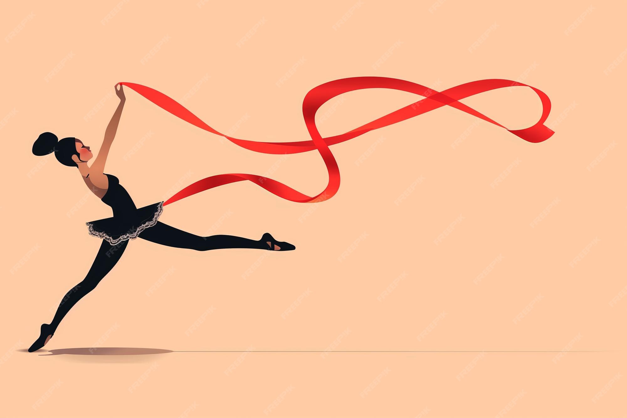 Premium Photo Girl is doing rhythmic gymnastics at the Paris 2024