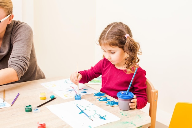 Girl is painting