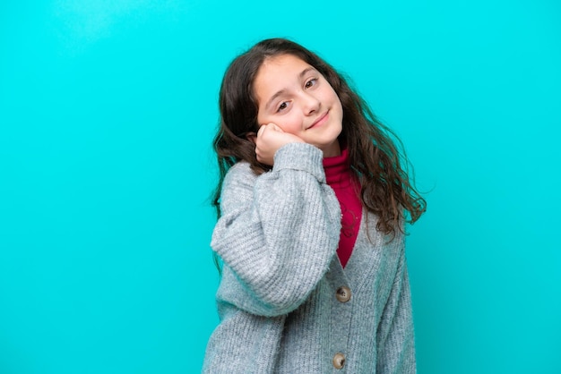 Girl over isolated background