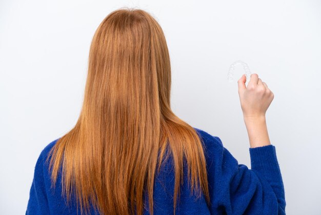 Girl over isolated background