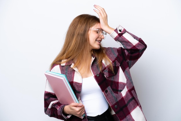 Girl over isolated background