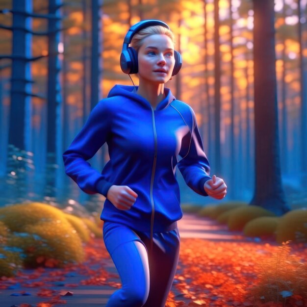 Girl jogging image created by ai