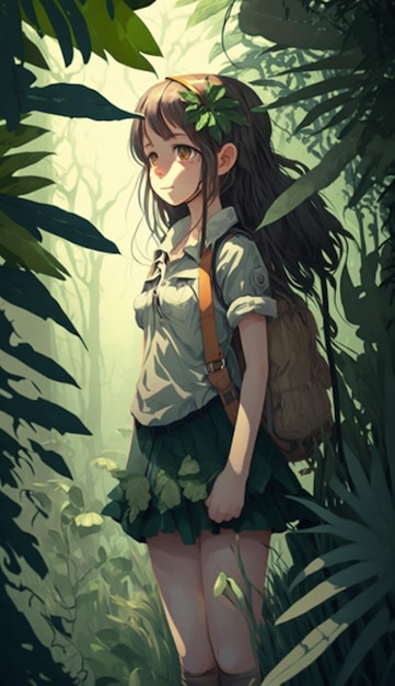 A girl in the jungle