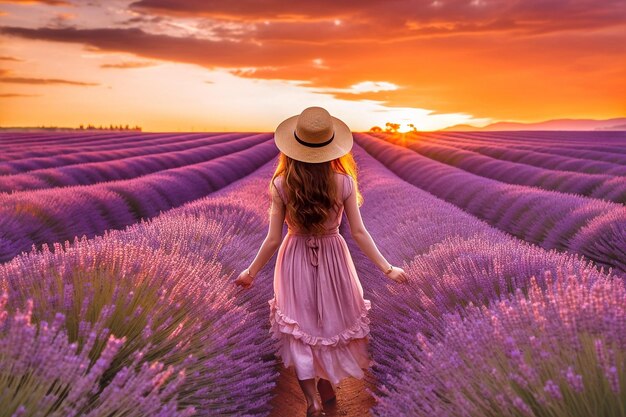 Girl in lavender field