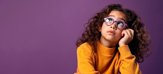 girl looking over her glasses