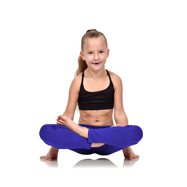 Girl in lotus position