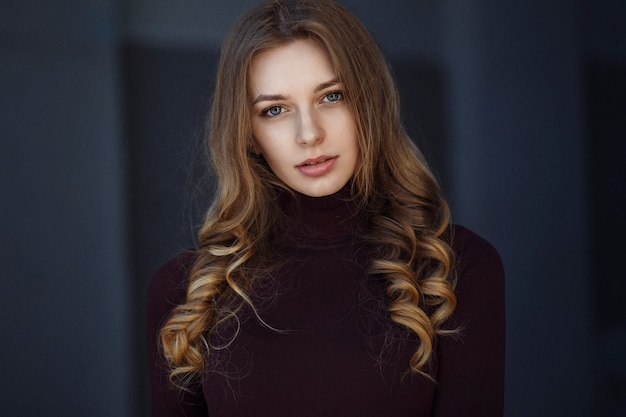 Girl in a maroon jacket