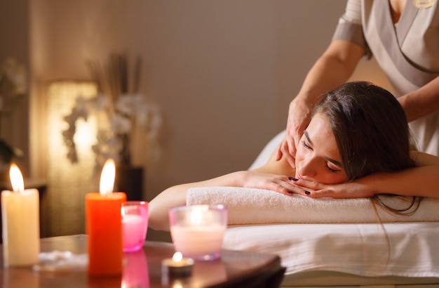 girl on massage in the spa salon.