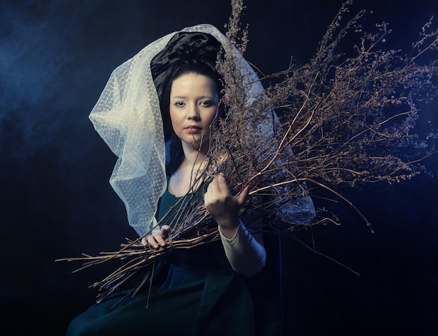 Girl in medieval dress