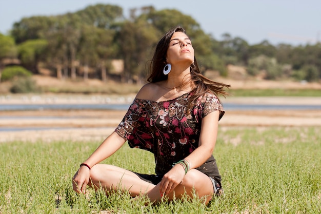 Girl meditating