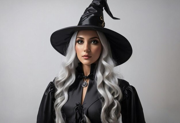 Foto modella che indossa il costume di halloween illustrazione sfondo carta da parati