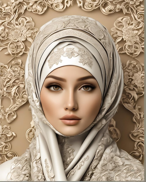 Premium AI Image | Girl nice Arabia hijab