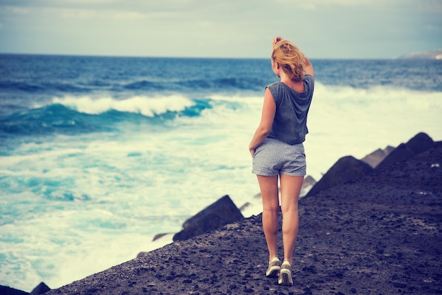 Girl on the ocean