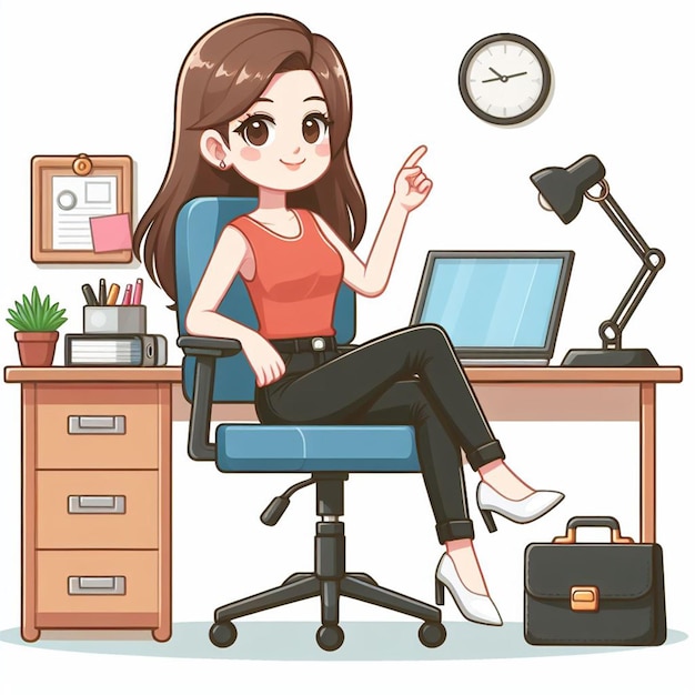 a girl in office