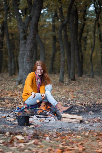 Photo girl on picnic