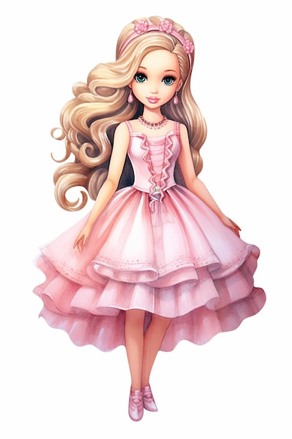 a girl in a pink dress